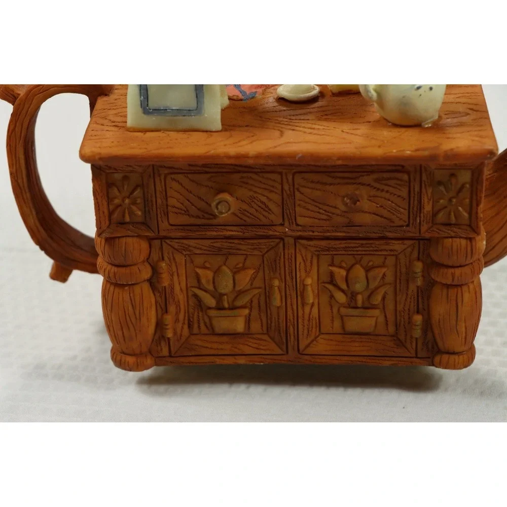 Vintage Mouse Baker Kitchen Teapot Music Box Figurine Chef Cooking Novelty 90s